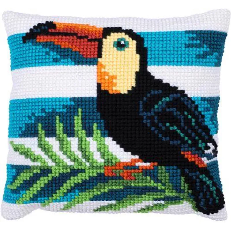 Kit point de croix coussin toucan, 40 x 40 cm : vue 1