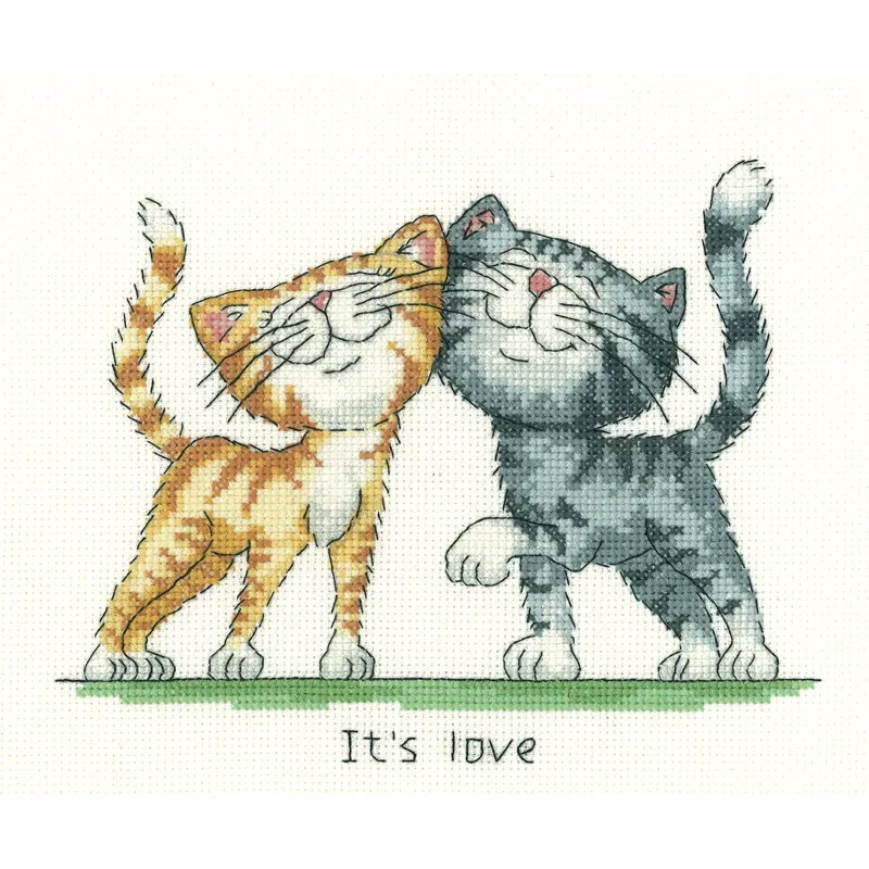Kit point de croix It's Love animaux, 19 x 15 cm : vue 1