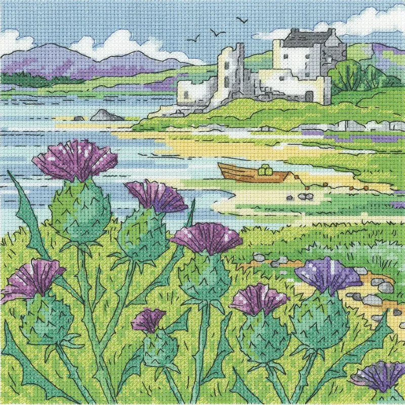 Kit point de croix Thistle Shore, 20.5 x 20.5 cm : vue 1