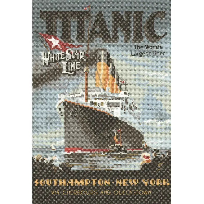 Kit point de croix Titanic, toile aïda 29 x 20.5 cm : vue 1