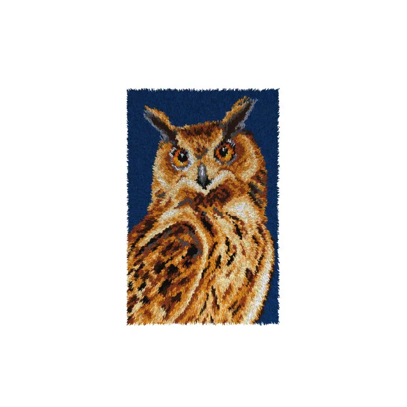 Kit tapis point noué grand-duc, format 50 x 75 cm