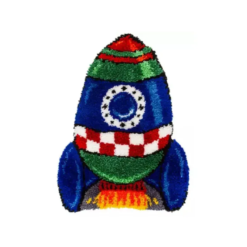 Kit tapis point noué la fusée, 50 x 66,5 cm