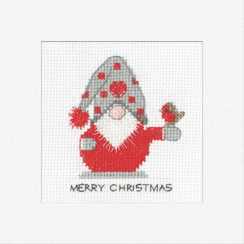 Lot de 3 kits cartes de Noël au point de croix Gonk Robin : vue 1