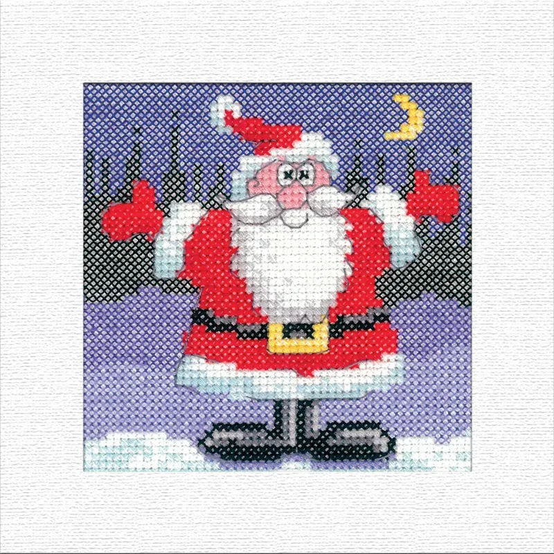 Lot de 3 kits cartes de Noël Santa au point de croix : vue 1