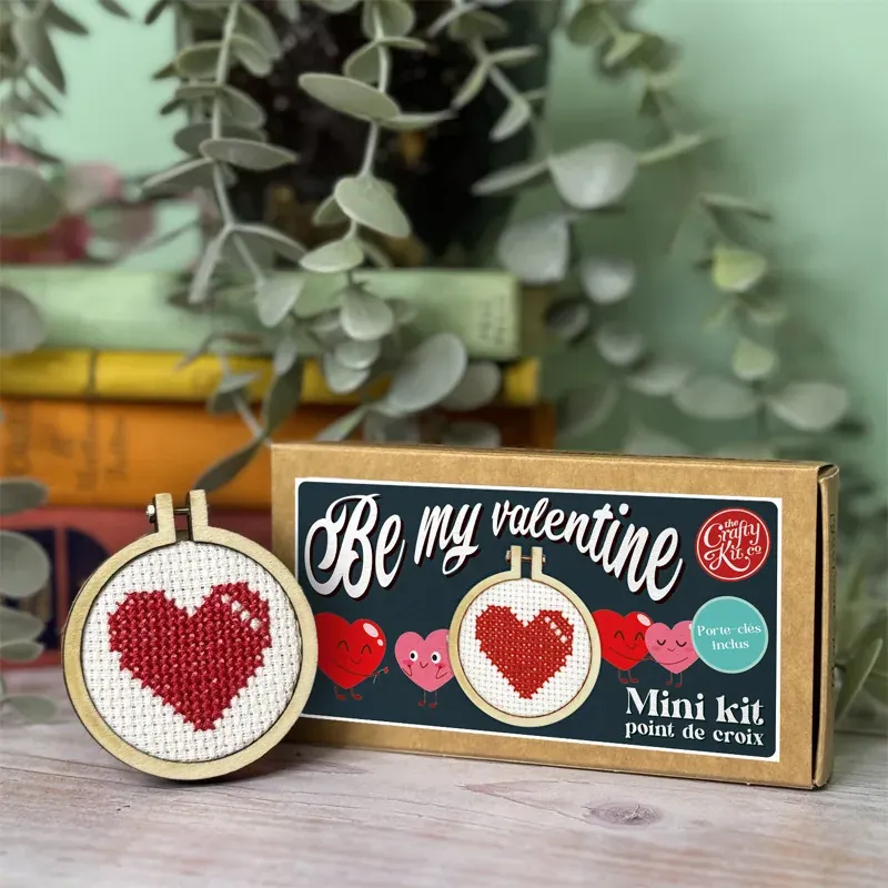 Mini kit point de croix Be My Valentine, tambour 5 cm : vue 1
