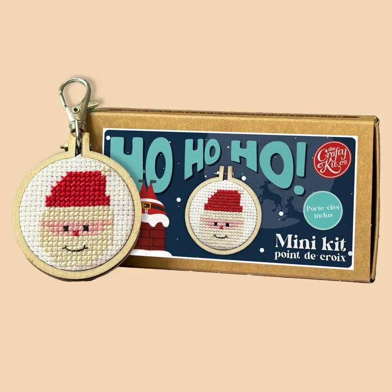 Mini kit point de croix Ho Ho Ho avec porte-clés, 5 cm : vue 1