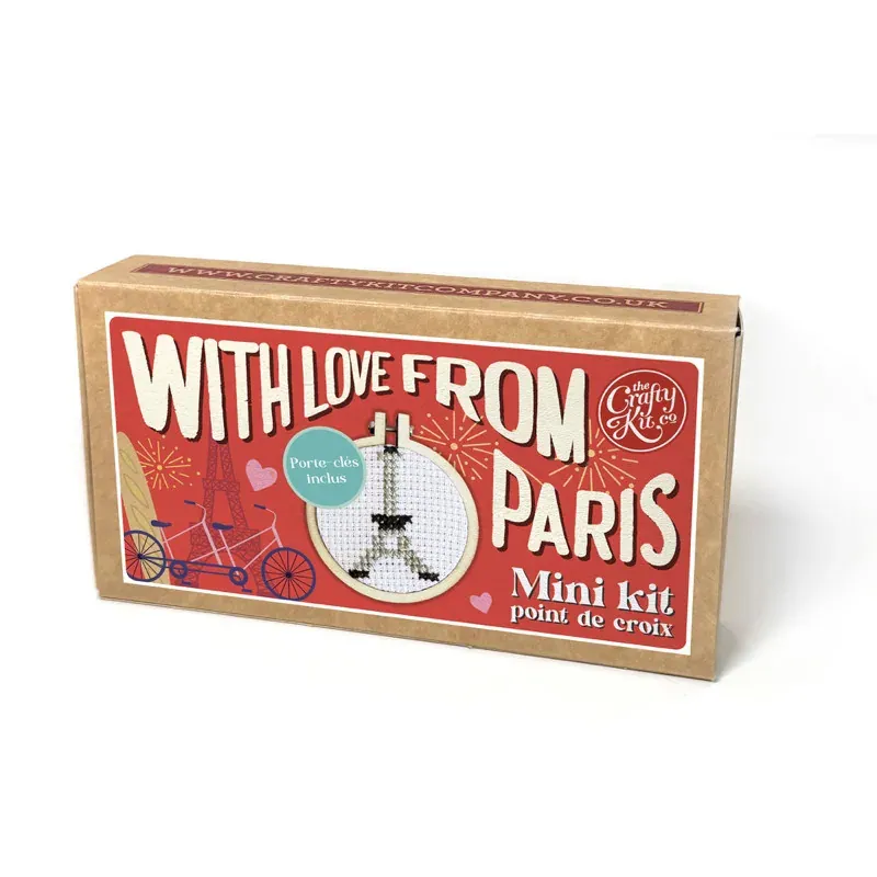 Mini kit point de croix With love from Paris, 5 cm : vue 1