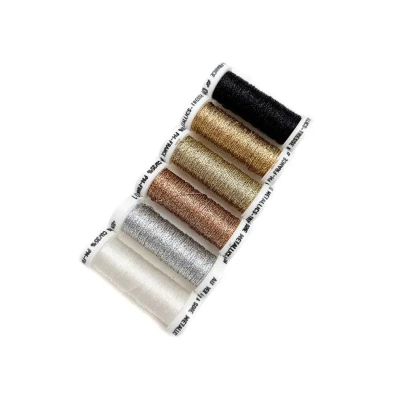 Pack de 6 fils métallisés tressés 8 pour broderie