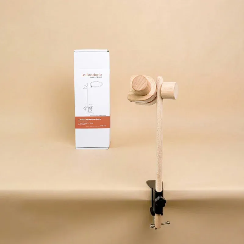 Support de tambour à fixer sur table en hêtre