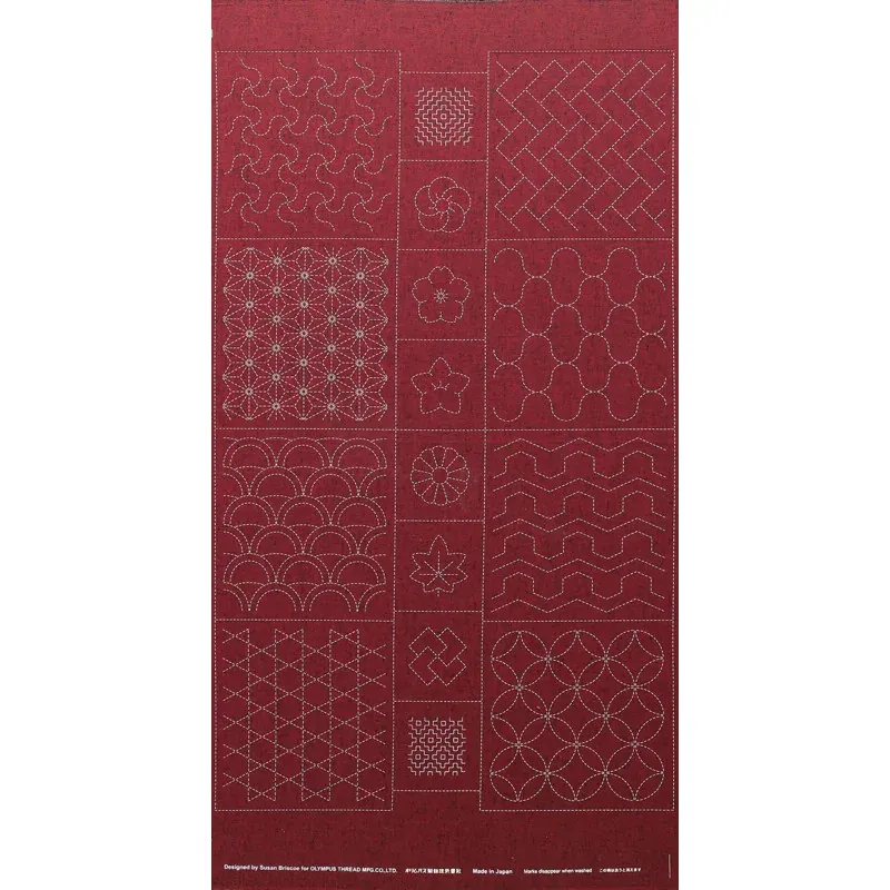 Toile sashiko Tsumugi grise à motifs imprimés Olympus
