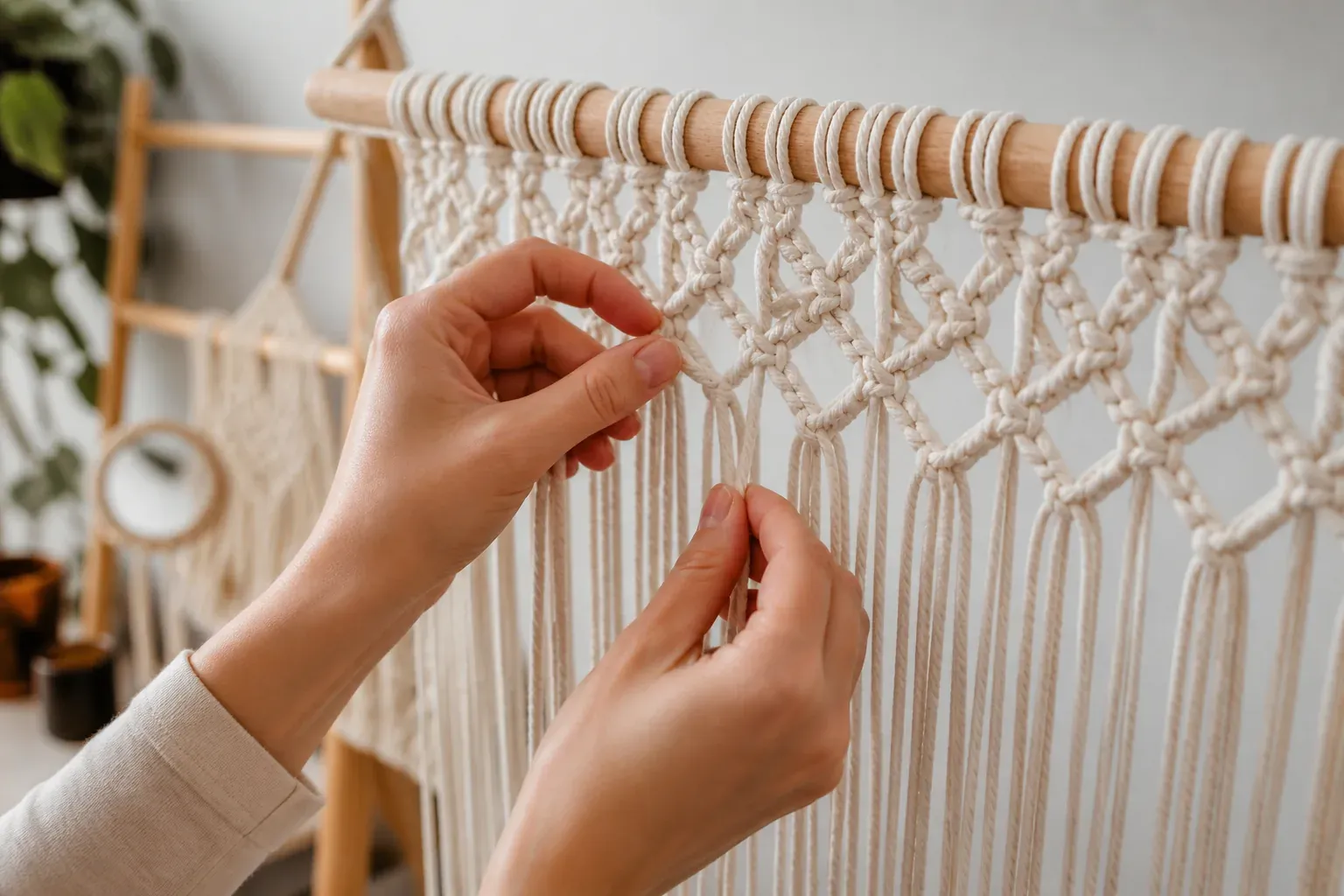 Ce tuto macramé mural vous guide pour créer une tenture facile